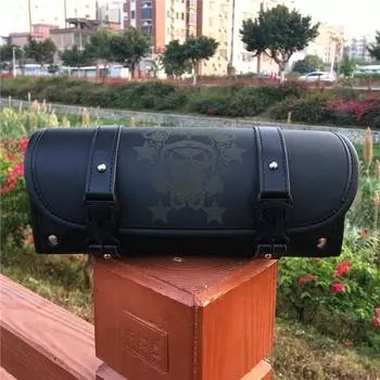 Универсальная сумка для инструментов с черепом, черно-коричневая, для мотоцикла, передняя вилка, руль, седельная сумка, ролл-баррель, гоночный хвостовой ствол A