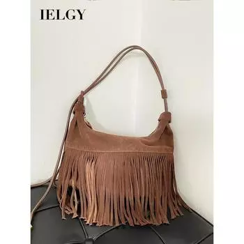 Универсальная сумка для подмышек IELGY, тканая сумка с матовой бахромой, вместительная сумка для пельменей.