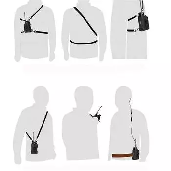 Универсальная сумка для рации с регулируемым плечевым ремнем и двухсторонним держателем для рации One Size чёрный