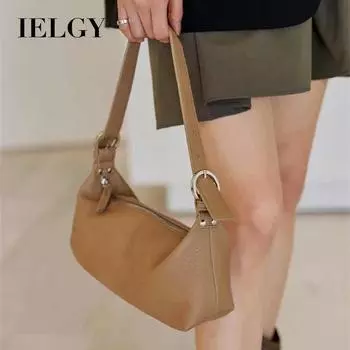 Универсальная сумка IELGY для ношения под мышкой, сумка-мешок из мягкой кожи, сумка-мешок через плечо в форме полумесяца. хаки
