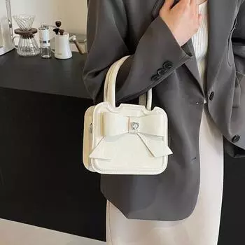 Универсальная сумка-мессенджер Niche Bow, женская сумка-мессенджер с высоким качеством, маленькая квадратная сумка через плечо, модная и милая чёрный