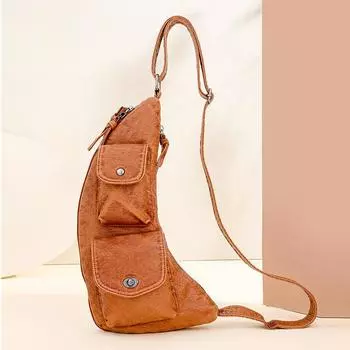 Универсальная сумка-мессенджер в стиле ретро для женщин, большой емкости, высококачественный нишевый дизайн, сумка-мессенджер на одно плечо для мужчин коричневый