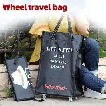 Универсальная сумка на колесах Oxford Spinning Дорожная сумка Женская сумка для покупок Большая вместительная сумка Портативная складная багажная сумка для коротких расстояний Large