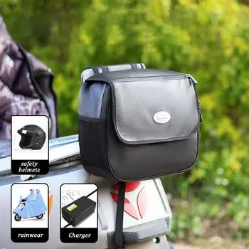 Универсальная сумка на заднее сиденье электрического велосипеда, сумка для хранения, задняя сумка, коробка для аккумулятора, велосипедный шлем, подвесная сумка, сумка на багажник чёрный