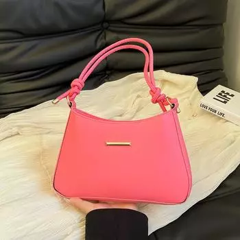 Универсальная сумка подмышкой 2024 года, новая повседневная простая сумка через плечо, корейская версия, высококачественная текстурированная сумка-мессенджер для женщин чёрный