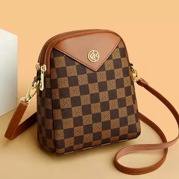 Универсальная сумка-ракушка для женщин, сумка для мобильного телефона через плечо, высококачественная многослойная сумка через плечо, контрастная плотная женская сумка