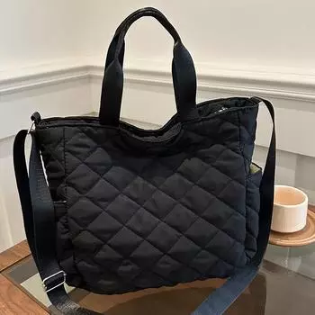 Универсальная сумка с алмазной вышивкой для женщин с индивидуальностью, модная и стильная сумка-тоут, куртка из хлопка, простая сумка для женщин