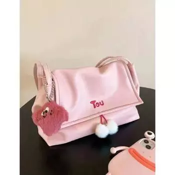 Универсальная сумка-тоут большой вместимости, женская повседневная сумка через плечо для учебы, модная повседневная сумочка spot + fast delivery. розовый