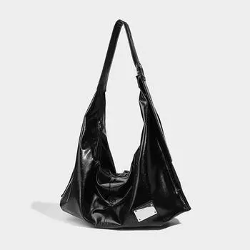 Универсальная сумка-тоут для студентов колледжей, для поездок на работу, для занятий досугом, на одно плечо, большой вместимости чёрный