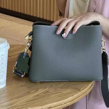 Универсальная сумка-ведро, большая вместимость, первый слой из коровьей кожи, сумка через плечо, мягкая кожаная женская сумка через плечо чёрный