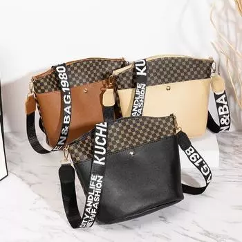 Универсальная сумка-ведро, сумка-мессенджер, женская сумка через плечо большой вместимости чёрный