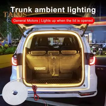 Универсальная светодиодная лента для багажника, автоматическая сенсорная лента для заднего багажника, динамическая приветственная подсветка, динамическая плавная лента для всех моделей автомобилей 2M жёлтый