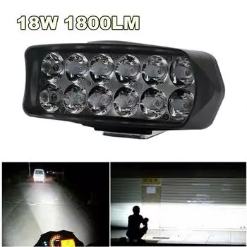 Универсальная светодиодная рабочая фара 18 Вт 1800 лм, противотуманная фара, фара дневного ходового света, фара для вождения, для автомобиля, грузовика, внедорожника, 12-85 В