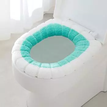 Универсальная теплая мягкая крышка сиденья унитаза для ванной комнаты, коврик, подушка, домашний декор зелёный