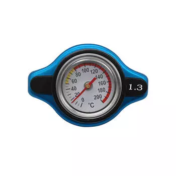 Универсальная термотермостатическая крышка радиатора с датчиком температуры воды синий