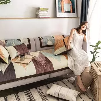Универсальная ткань для диванных подушек из синели на четыре сезона, простой современный противоскользящий чехол для подушки в американском стиле, шарф на спинку 70*70