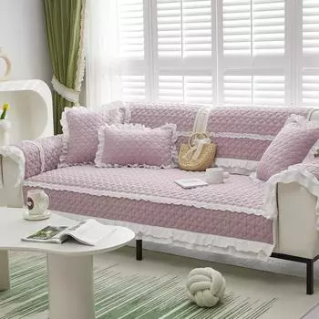 Универсальная тканевая подушка для дивана, нескользящая утолщенная подушка для дивана-полотенца, современная простая стеганая подушка, чехол на спинку 70x70