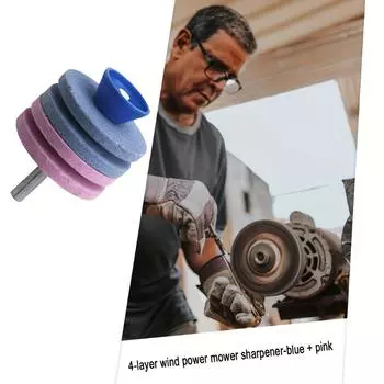 Универсальная точилка для ножей, 1 шт. - Самый быстрый вращающийся резак для лезвий газонокосилок, садовых инструментов и многого другого - Без складок, легко синий