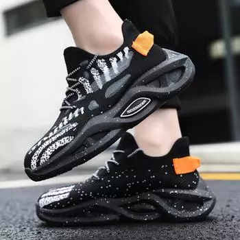 Универсальная трендовая обувь из кокоса для отдыха на открытом воздухе, новая повседневная обувь, модный тренд, летающая тканая дышащая мужская спортивная обувь 40 чёрный