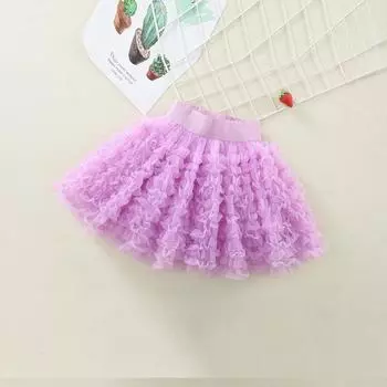 Универсальная юбка принцессы для девочек - Пышная короткая юбка для детей 110 фиолетовый