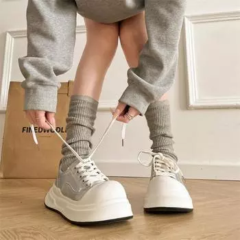 Универсальная юбка с круглым носком и высокой платформой, белые туфли для женщин 2025 года, новые популярные летние легкие туфли для сёрфинга с низким верхом 35 чёрный