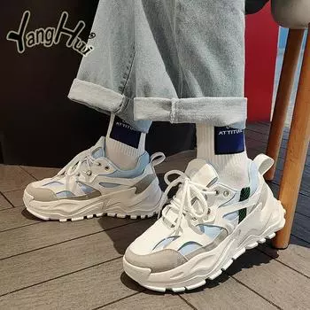 Универсальная удобная спортивная мужская обувь с толстым дном, 2024, новые модные кроссовки с противоскользящим покрытием для бега, весна-лето 39