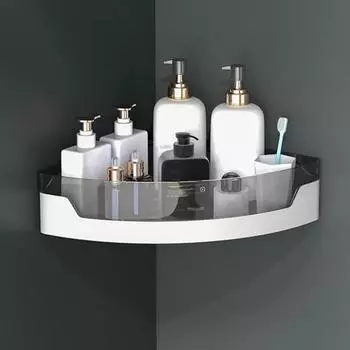 Универсальная угловая полка для душа. Простая установка. Дизайн без сверления. Шампунь-кондиционер. Органайзер для хранения мыла. Ванная комната. Кухонные принадлежности. серый белый