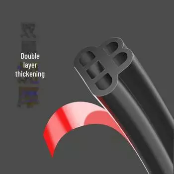 Универсальная уплотнительная полоса для двери автомобиля: Звукоизоляция, пыленепроницаемость, защита от столкновений, двухслойная конструкция с пятью отверстиями