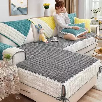 Универсальная вельветовая подушка для дивана Advanced Sense, двухсторонняя, теплая, моющаяся, чехол для дивана, чехол для дивана, полотенце для дивана 70x70cm 1pc