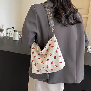 Универсальная вельветовая сумка с принтом, новая сумка для хранения, большая вместимость, сумка на одно плечо для переезда