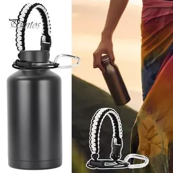 Универсальная веревка для переноски чашек, пряжка с подвесным кольцом, многофункциональная надежная ручка для бутылки с водой чёрный/камуфляжный