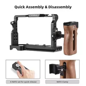 Универсальная верхняя/боковая ручка Andoer для камеры, левая/правая боковая ручка с зажимом НАТО Cold 1 Pack