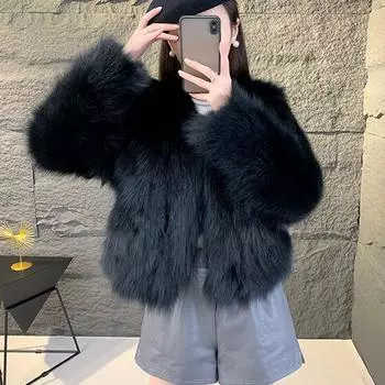 Универсальная верхняя одежда из искусственного меха, толстые плюшевые куртки с V-образным вырезом, женские свободные теплые зимние меховые куртки для женщин S белый