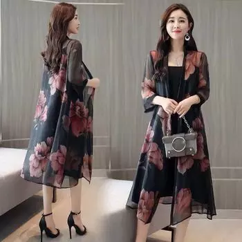 Универсальная ветровка с длинными рукавами, пальто с длинным принтом, женская модная женская одежда больших размеров 5XL