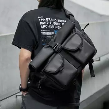 Универсальная вместительная сумка через плечо для мужчин, функциональная велосипедная сумка на одно плечо, сумка-мессенджер, повседневная сумка, рюкзак для мужчин чёрный