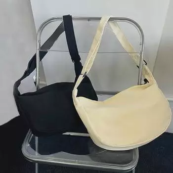 Универсальная вместительная сумка-мессенджер из парусины от производителя для мужчин и женщин: Модный стиль пельменей для пассажиров грязно-белый