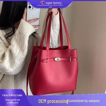 Универсальная вместительная женская сумка-ведро в стиле ретро 2023 года на осень и зиму коричневый