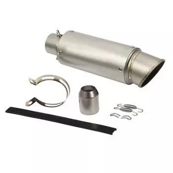 Универсальная выхлопная муфельная труба мотоцикла 60,5 мм, круглая нержавеющая сталь 51mm tilted