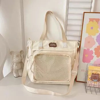 Универсальная высококачественная сумка-мессенджер через плечо, мягкая сумка для девушек в колледже, вместительная сумка для бара чёрный