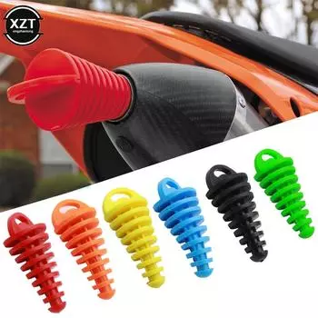 Универсальная заглушка для выхлопной трубы мотоцикла, резиновая заглушка для выхлопной трубы, заглушка для очистки глушителя красный