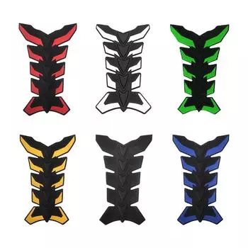 Универсальная защитная накладка на бензобак мотоцикла, наклейка на крышку топливного бака, 3D-резиновая наклейка на топливный бак Fishbone, универсальная наклейка на масляный бак чёрный