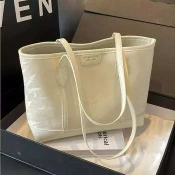 Универсальная женская пригородная сумка большой вместимости. Новая модная и модная сумка-тоут корейского издания 2024 года. Усовершенствованная сумка через плечо в западном стиле.