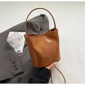 Универсальная женская сумка-мессенджер, элегантная сумка-ведро, высококачественная портативная сумка, популярная красная сумка