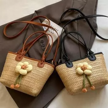 Универсальная женская сумка соломенное ведро интернет знаменитость взрыв популярная нишевая сумка