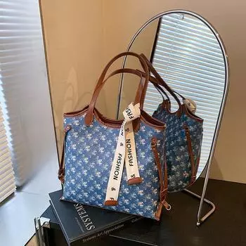 Универсальная женская сумка-тоут 2024 года: Высококачественная, вместительная, модная сумка через плечо для поездок на работу 34.5*12*34