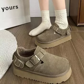Универсальная зимняя обувь, женские сабо, женская обувь на платформе, повседневные кроссовки с открытым носком и круглым носком, новые кроссовки в стиле ретро, платье-комбинация 37 зелёный