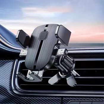 Универсальное автомобильное крепление 1 шт. - Регулируемый вращающийся на 360 градусов держатель телефона на вентиляционную решетку для мобильной GPS-навигации - прочная и компактная конструкция чёрный