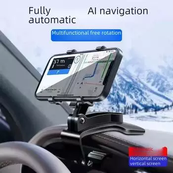 Универсальное автомобильное крепление: Многофункциональный вращающийся держатель для телефона на приборной панели и зеркале заднего вида Dashboard 2nd Generation чёрный