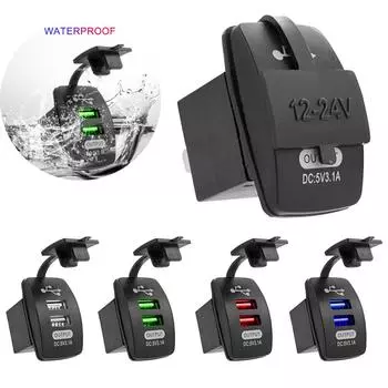 Универсальное автомобильное зарядное устройство 3.1A, водонепроницаемый двухпортовый автоматический адаптер, розетка постоянного тока 12 В 24 В, зарядное устройство для мобильного телефона белый