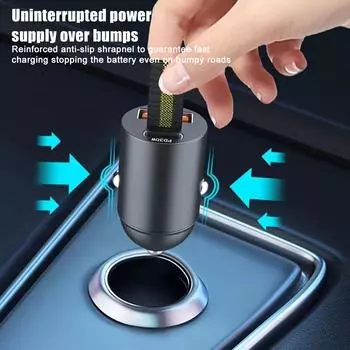 Универсальное автомобильное зарядное устройство Mini USB мощностью 200 Вт, сверхбыстрая зарядка Type-C PD, быстрая зарядка, автомобильное зарядное устройство для телефона, адаптер для iPhone Samsu